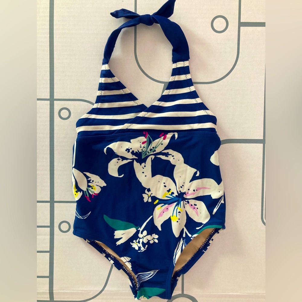 Tea Collection floral halter one piece swimsuit, size 3T